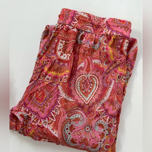 ZARA pajamas lounge set sleepwear paisley print Mediterranean size small - Picture 6 of 8